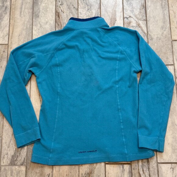 Under Armour women's medium blue 1/4 zip Fleece Pullover - Picture 4 of 5